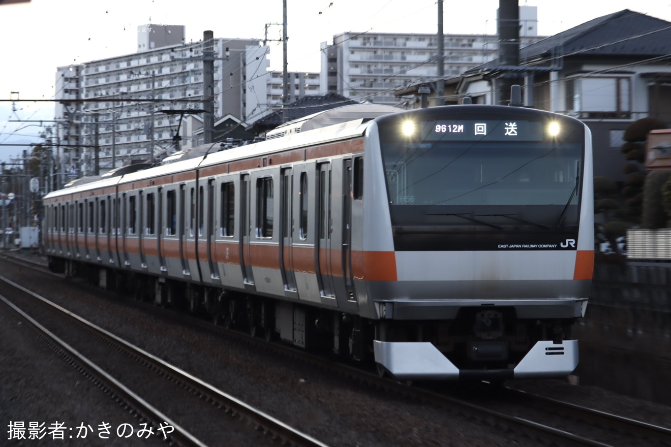 【JR東】E233系H56編成が拝島から返却回送の拡大写真
