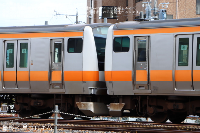 【JR東】E233系0番台トタH51編成長野総合車両センター構内試運転実施を不明で撮影した写真