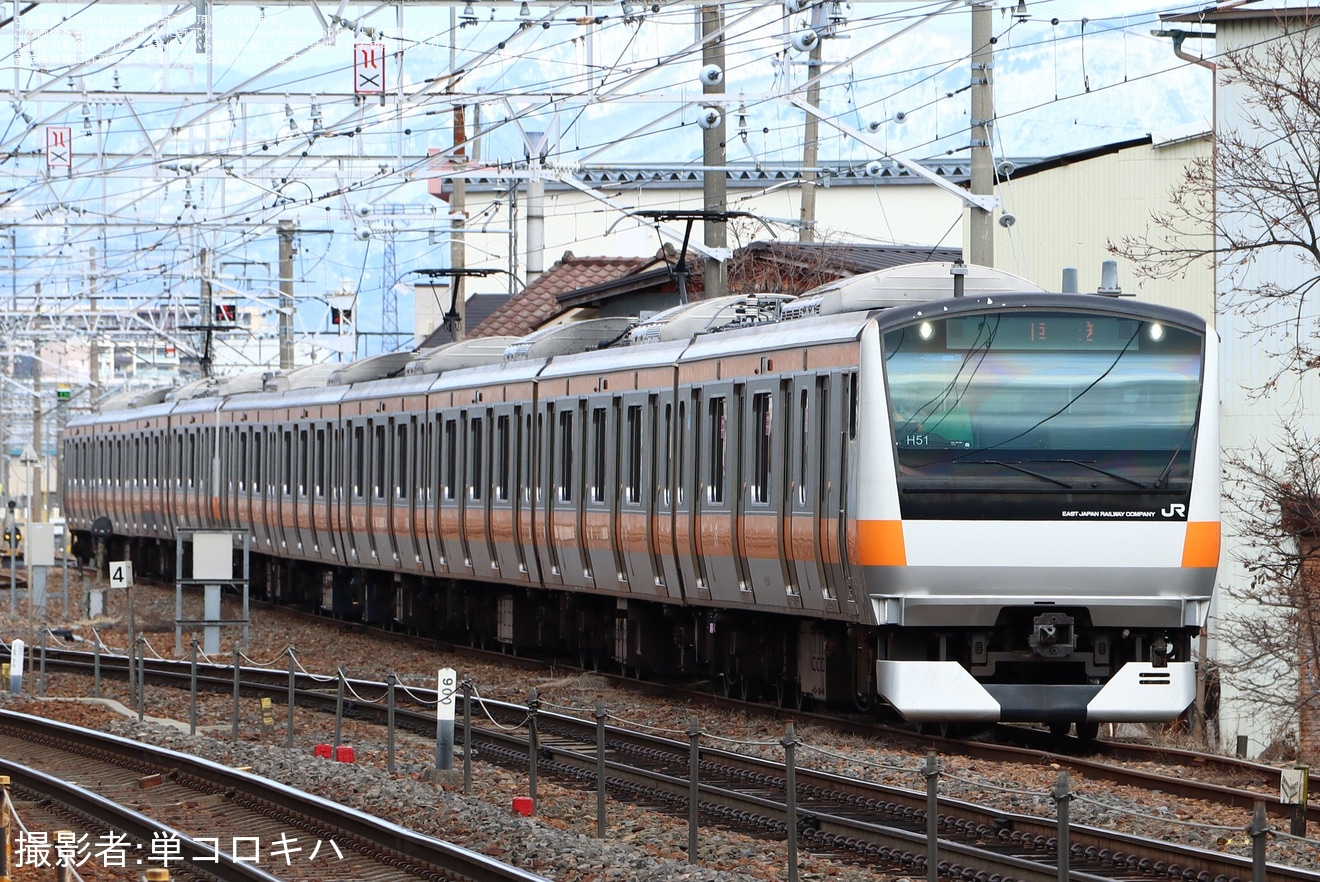 【JR東】E233系0番台トタH51編成長野総合車両センター構内試運転実施の拡大写真