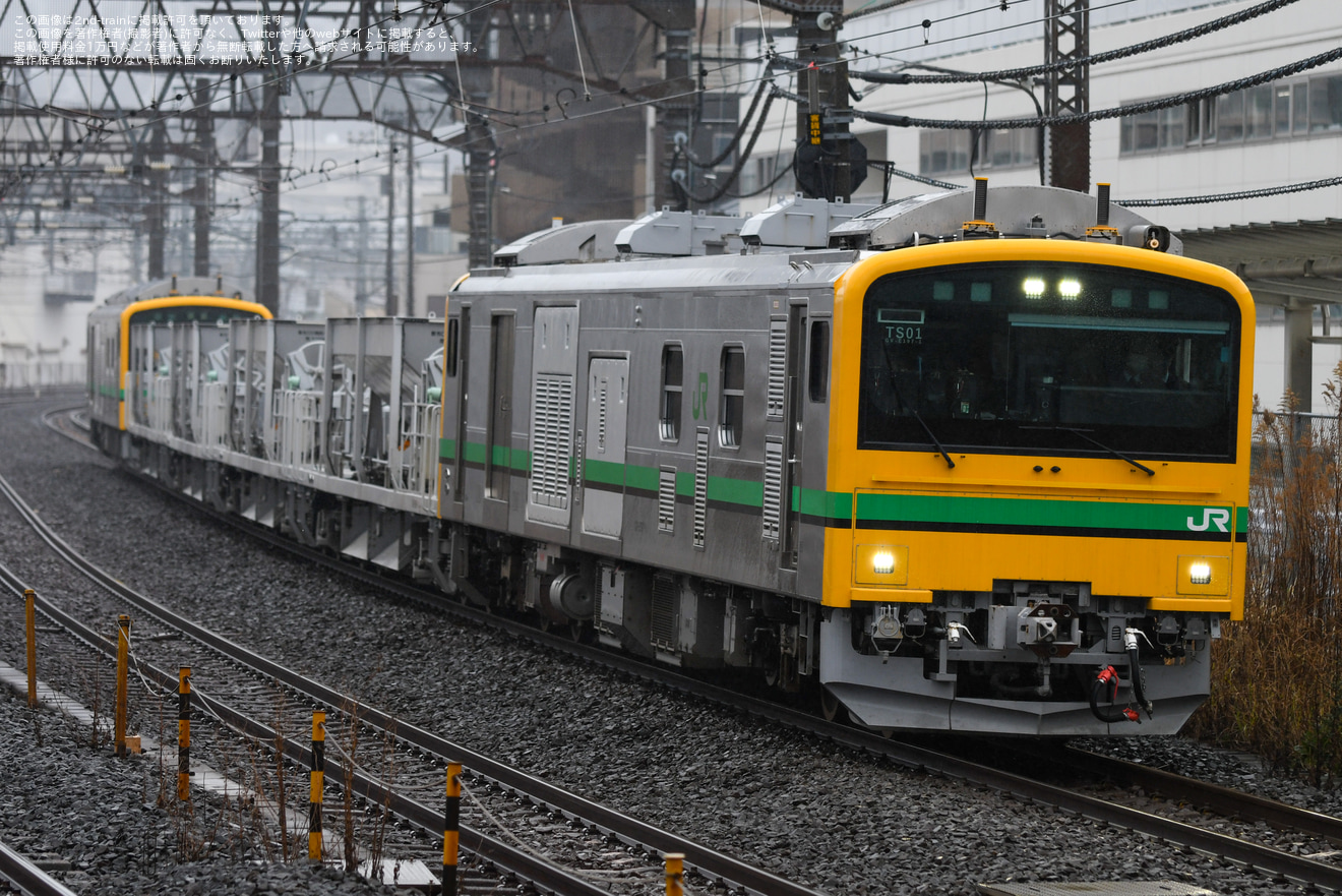 【JR東】GV-E197 系(TS01編成)東海道貨物線で試運転の拡大写真