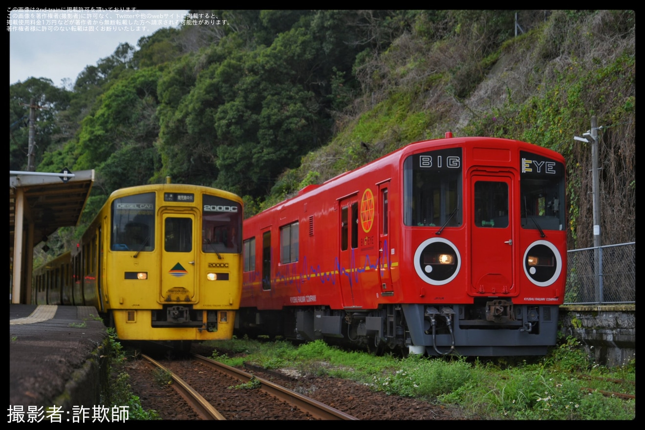 【JR九】BE220-1「BIG EYE」が指宿枕崎線で試運転の拡大写真
