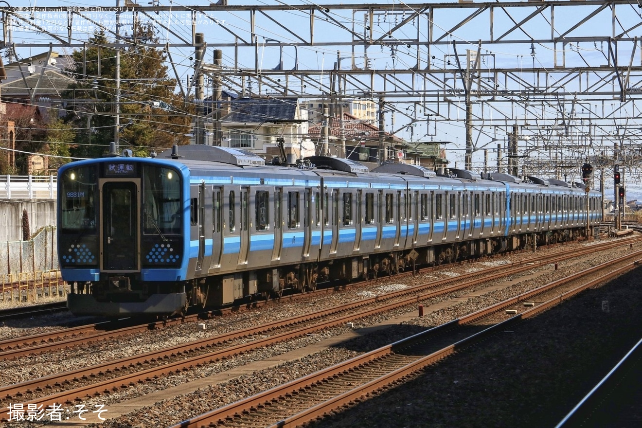 【JR東】 E131系G-06編成+G-09編成が8両編成で試運転の拡大写真