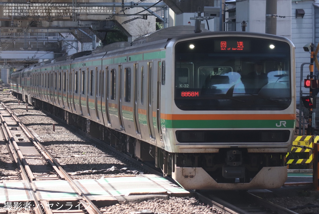 【JR東】E231系K-32編成大宮総合車両センター入場回送の拡大写真