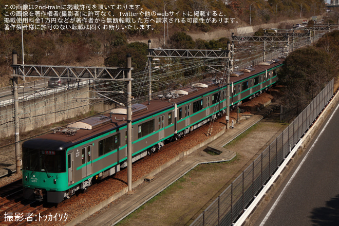 【神戸市交】6000形6137F(37号車)名谷出場試運転を学園都市駅で撮影した写真