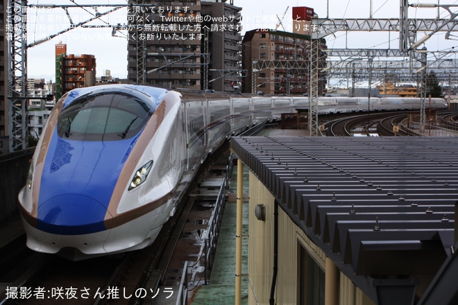 【JR東】E7系F42編成新幹線総合車両センター出場試運転を不明で撮影した写真