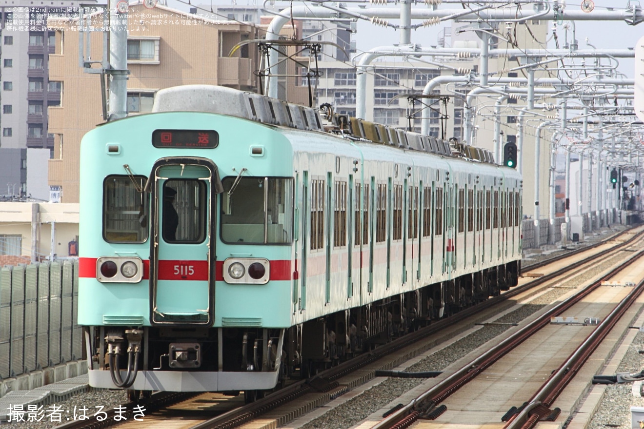 【西鉄】5000形5115F+5119Fが春日原駅の渡り線を使用し運転の拡大写真