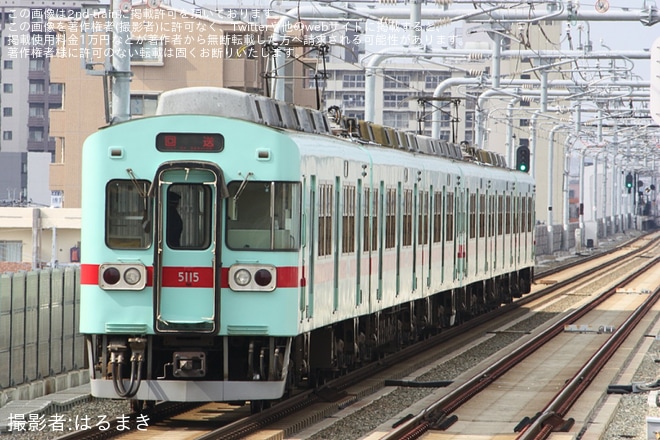 【西鉄】5000形5115F+5119Fが春日原駅の渡り線を使用し運転を不明で撮影した写真