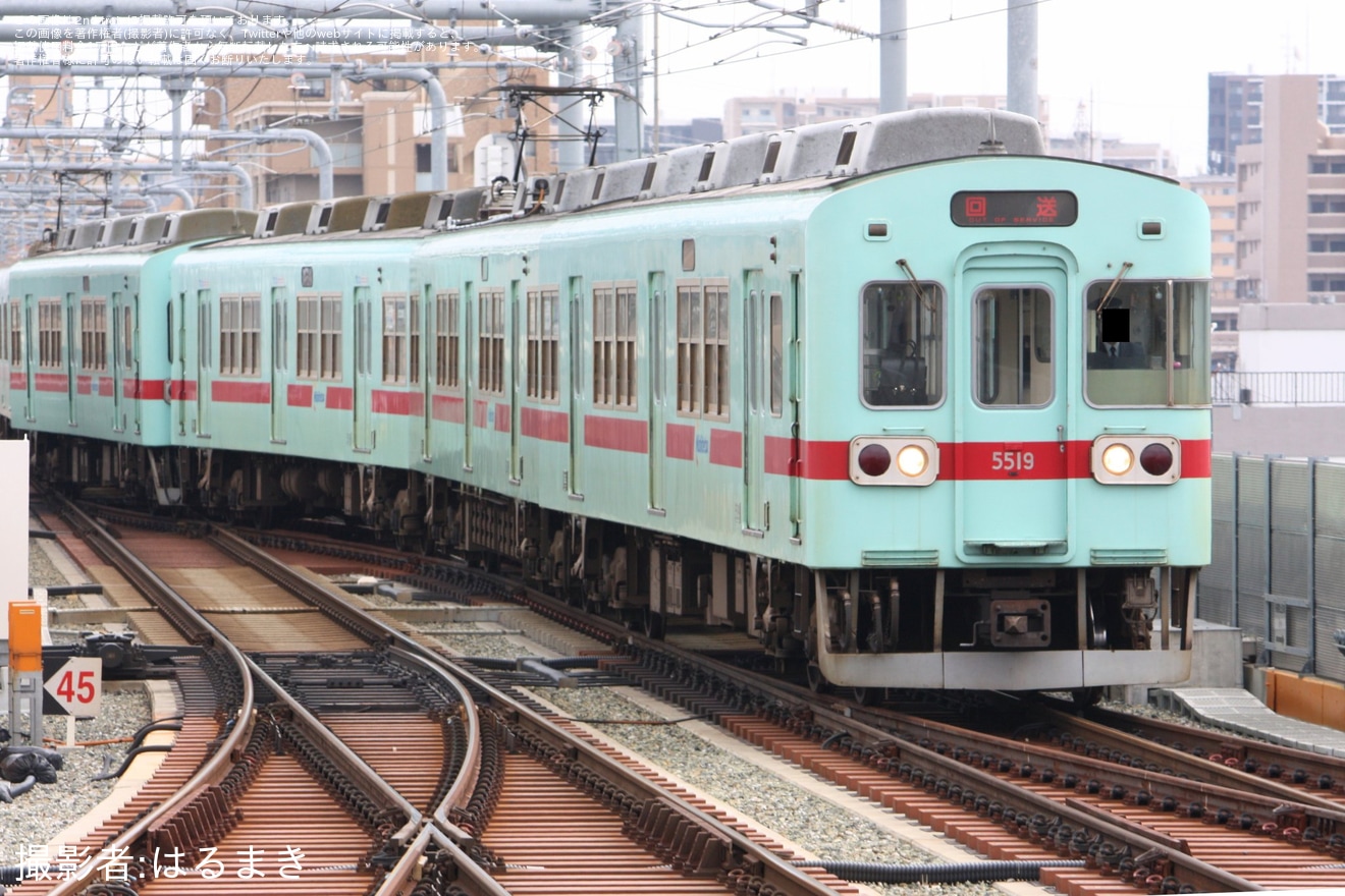 【西鉄】5000形5115F+5119Fが春日原駅の渡り線を使用し運転の拡大写真