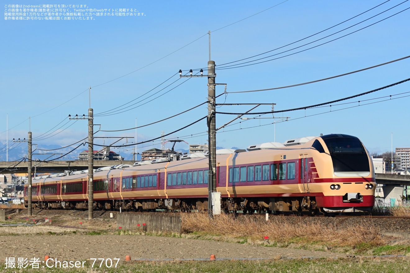 【JR東】E653系K70編成国鉄色を使用した「水戸偕楽園川越号」が運行の拡大写真
