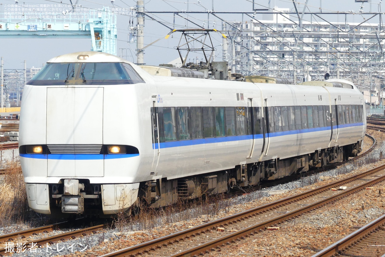 【JR西】683系V32編成吹田総合車両所本所出場試運転の拡大写真