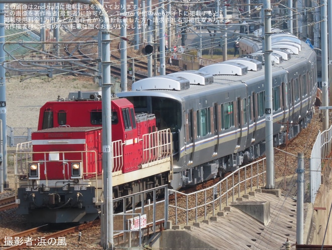 【JR西】225系L14編成川崎車両出場甲種輸送を新長田駅で撮影した写真