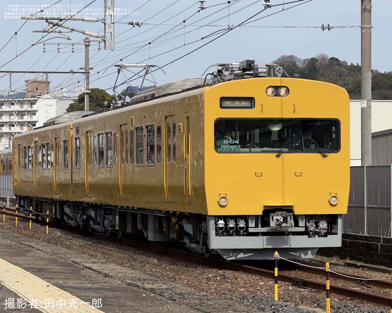 【JR西】115系G-04編成下関総合車両所本所構内試運転の拡大写真