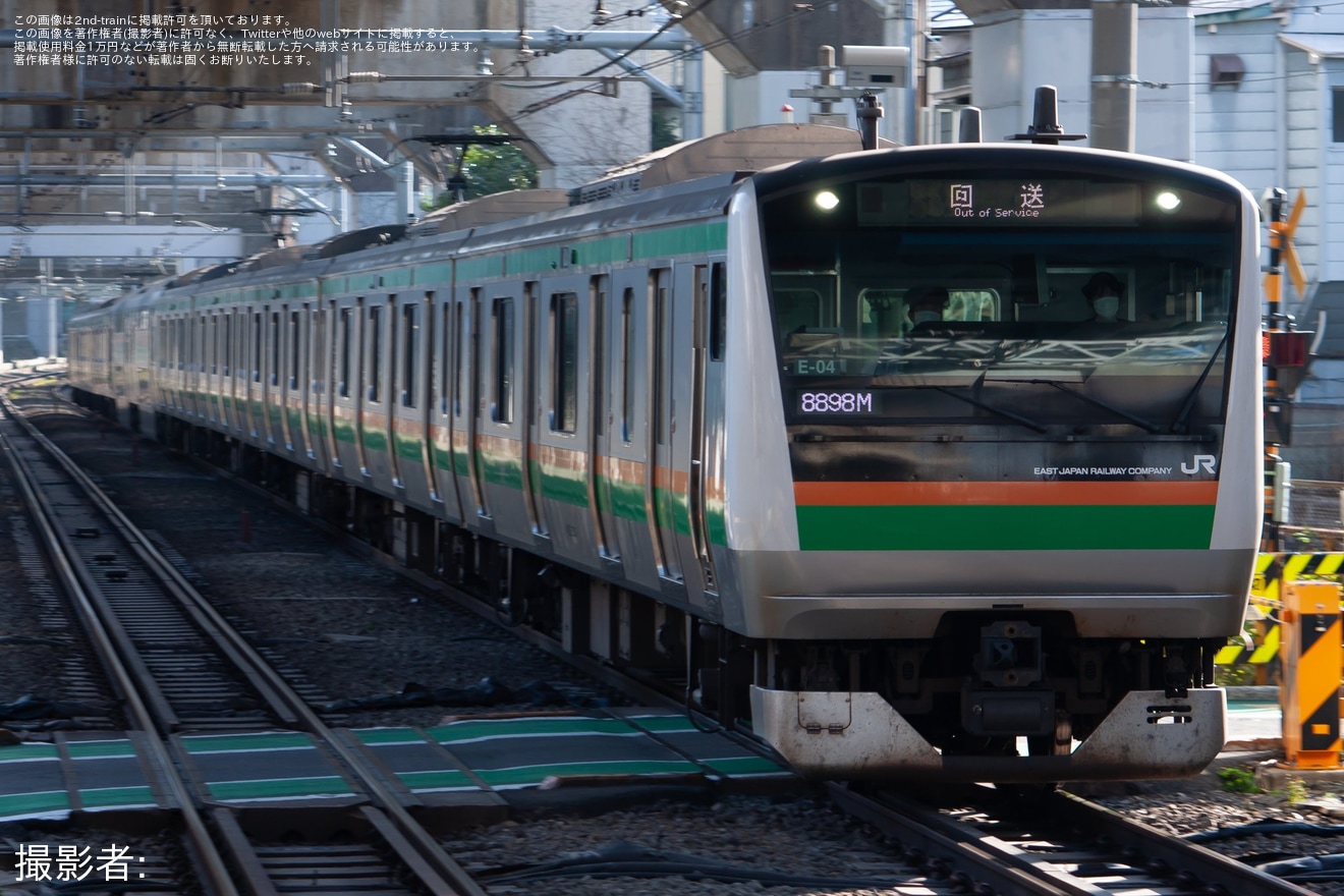 【JR東】E233系コツE-04編成東京総合車両センター入場回送の拡大写真