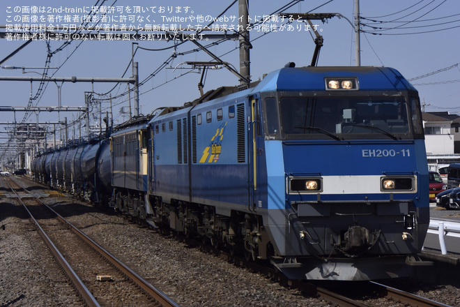 【JR貨】EF65-2081が8764レの次位無動力で新鶴見へを北上尾駅で撮影した写真
