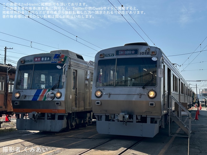 【熊電】「新車両『1000形1012号」入線記念撮影会」開催を北熊本駅車庫で撮影した写真