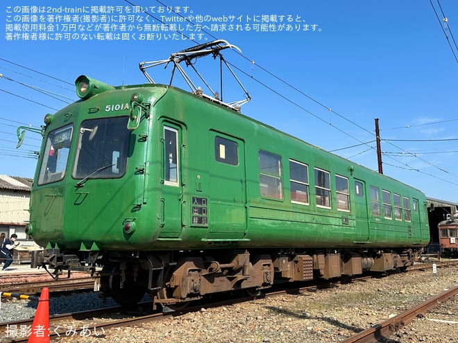 【熊電】「新車両『1000形1012号」入線記念撮影会」開催を北熊本駅車庫で撮影した写真