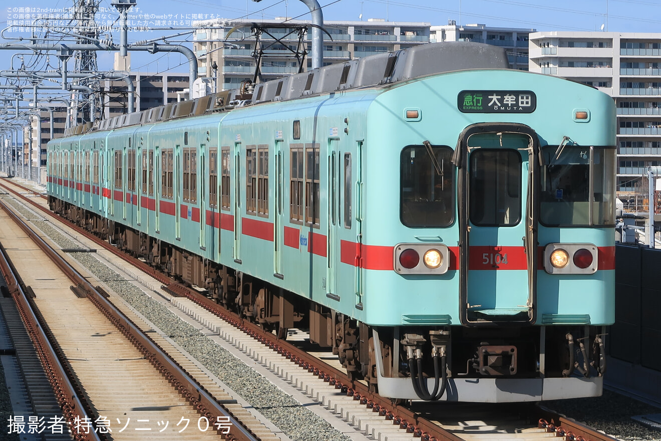 【西鉄】日中の大牟田行きの急行列車の運転終了の拡大写真