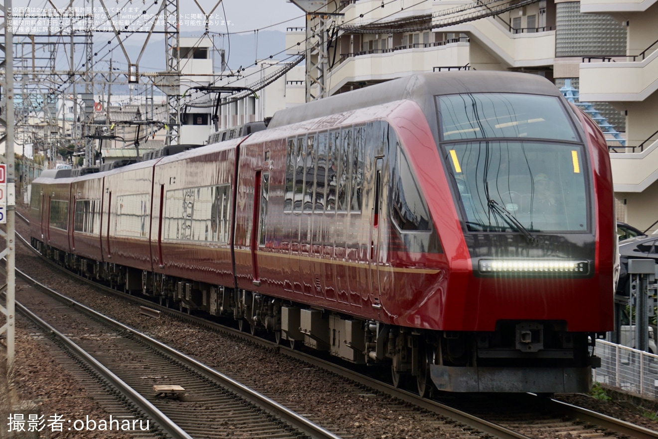 【近鉄】80000系HV11がスカートカバー欠損のまま五位堂検修車庫出場試運転の拡大写真