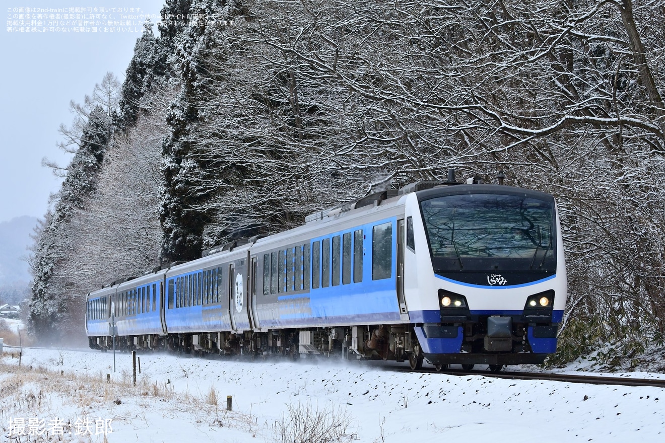 【JR東】釜石線初運行「『リゾートしらかみ(青池編成)』で旅する釜石線乗車の旅」ツアーが催行の拡大写真