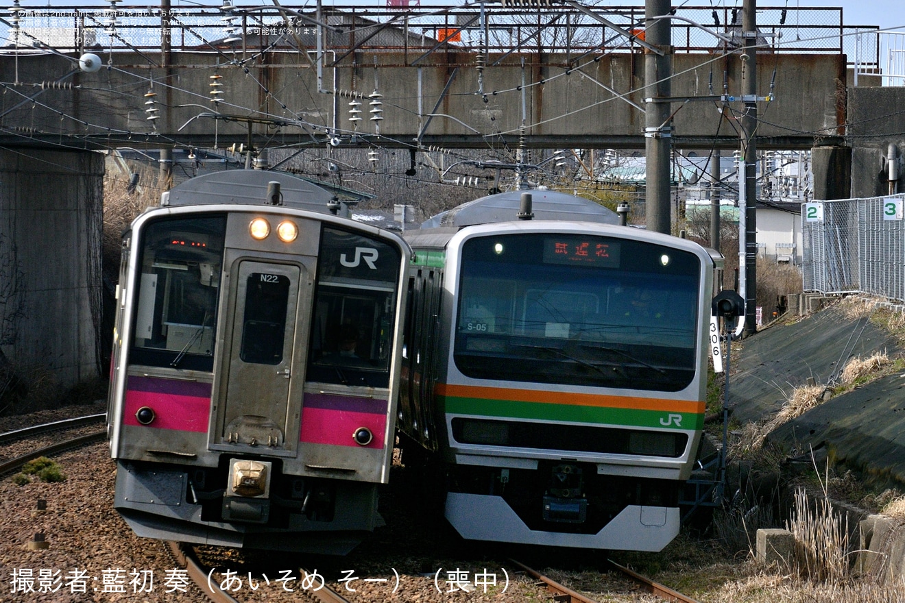 【JR東】E231系S-05編成秋田総合車両センター構内試運転の拡大写真