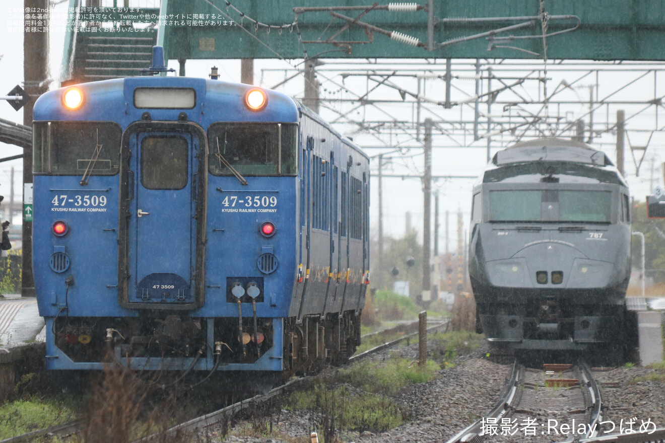 【JR九】787系使用の臨時列車「鹿島酒蔵ツーリズム号」が博多～肥前浜間で2往復運転されるの拡大写真