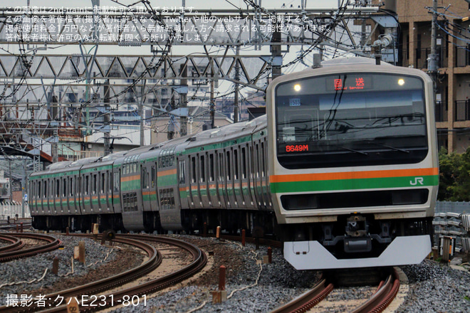 【JR東】E231系ヤマU503編成東京総合車両センター出場回送を蕨～南浦和間で撮影した写真