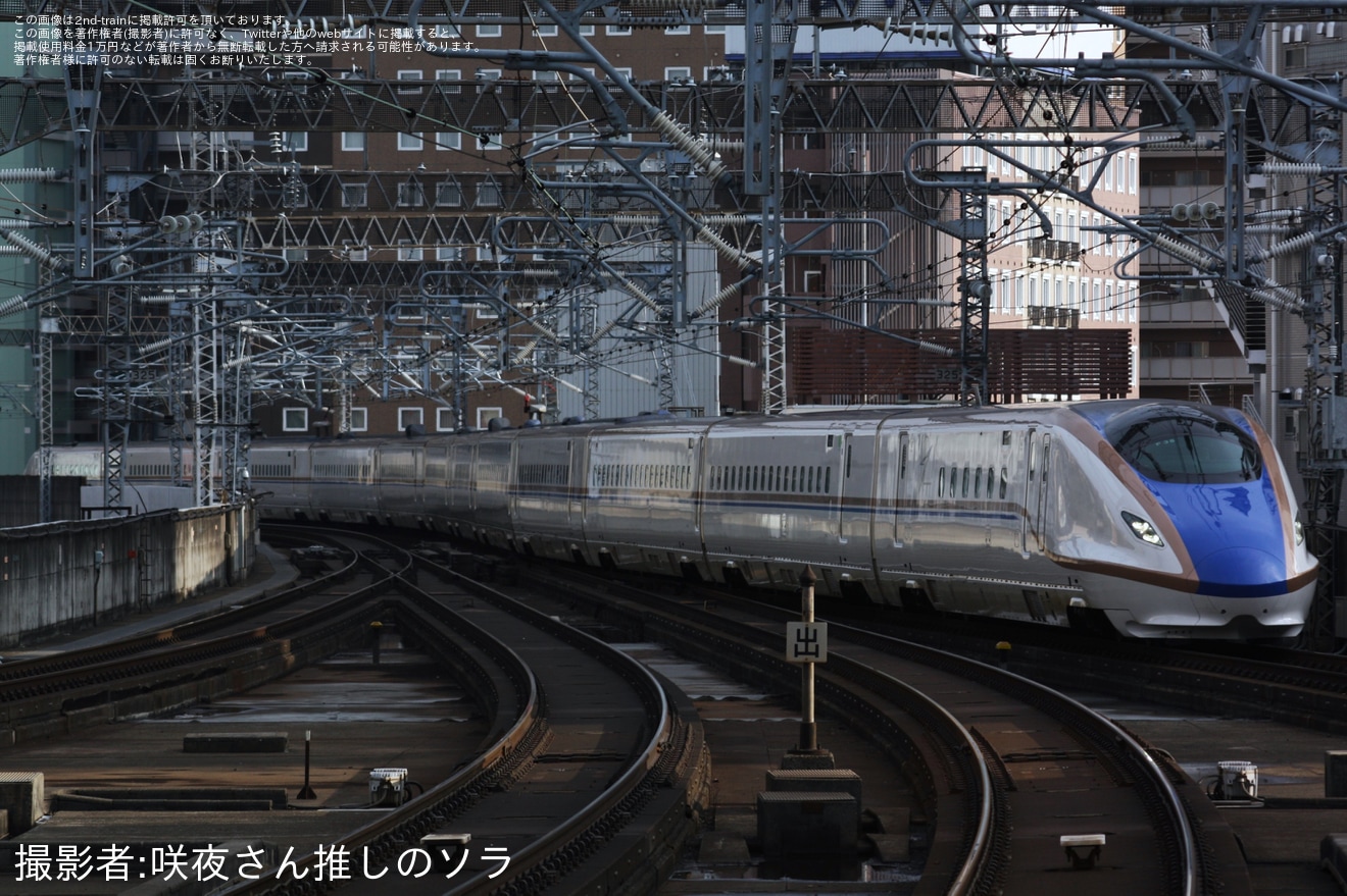 【JR東】E7系F38編成新幹線総合車両センター出場試運転の拡大写真