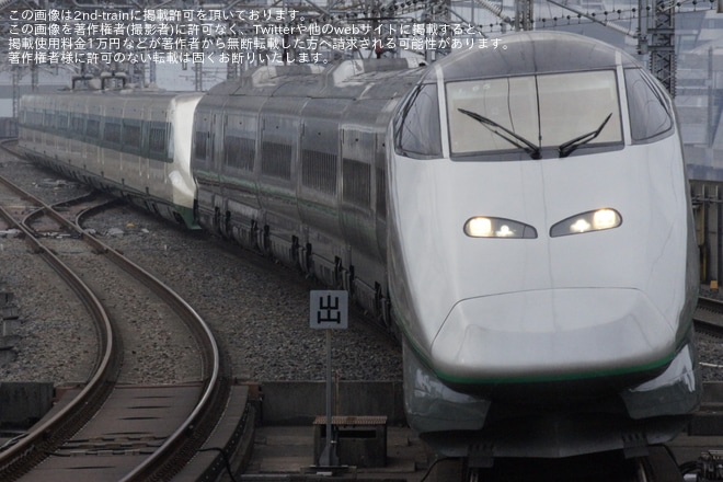 【JR東】E2系J66編成(200系カラー)+E3系L65編成(なつかしのシルバーカラー)が連結して運転を大宮駅で撮影した写真
