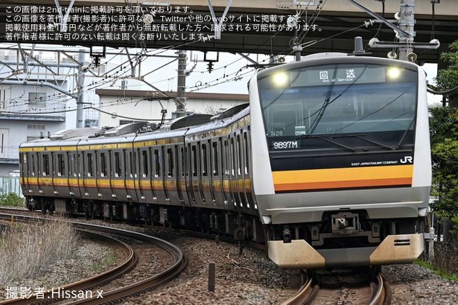 【JR東】E233系N28編成国府津車両センターでの車輪転削のため東海道旅客線経由で回送