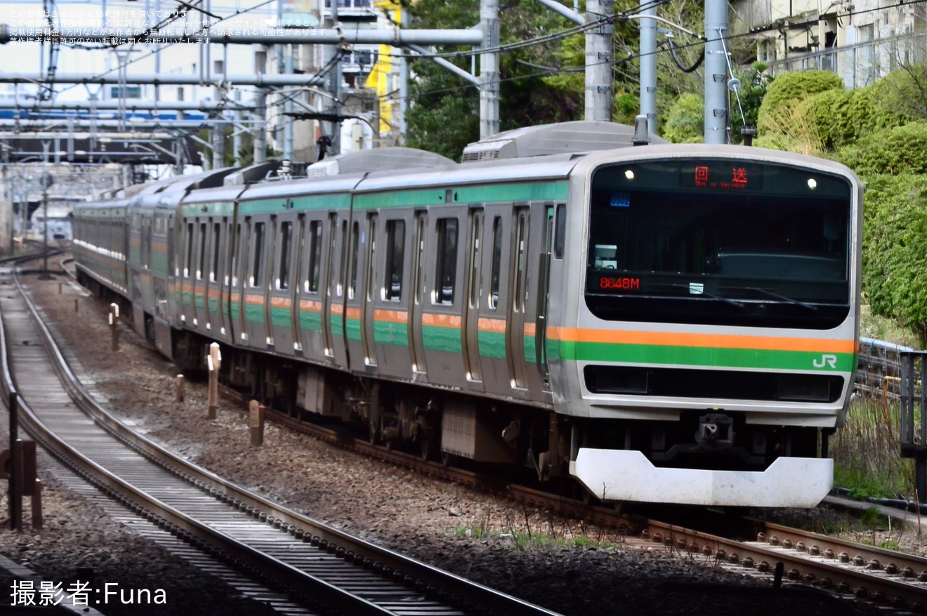 【JR東】E231系U502編成東京総合車両センター入場回送の拡大写真
