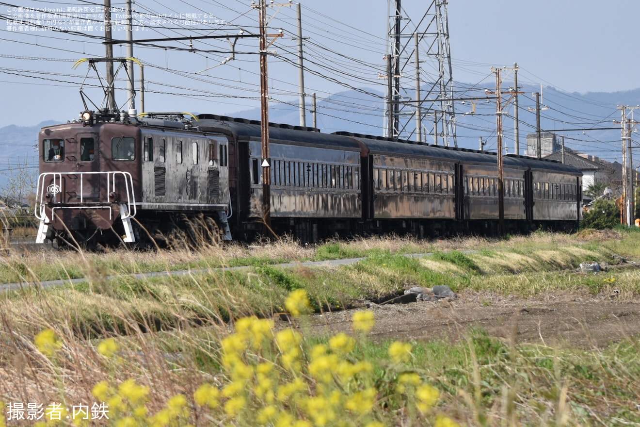 【秩鉄】旧型客車4両が広瀬川原車両基地へ回送の拡大写真