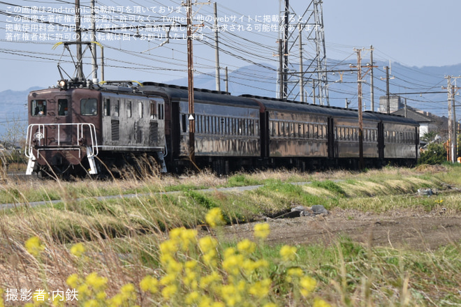 【秩鉄】旧型客車4両が広瀬川原車両基地へ回送を永田～武川間で撮影した写真