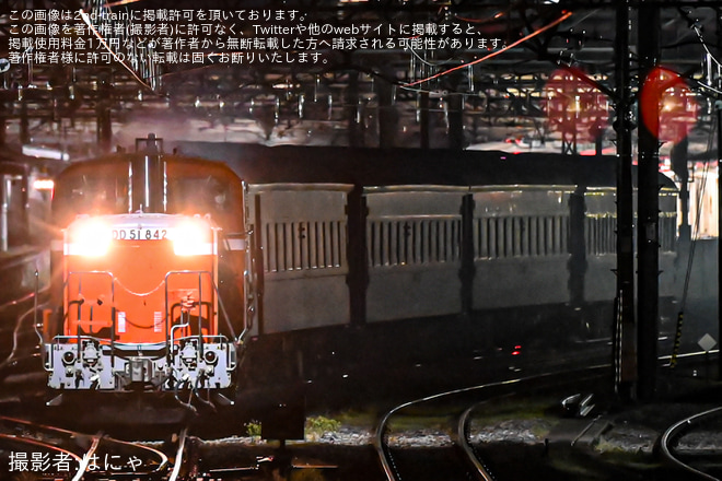 【秩鉄】旧型客車4両が広瀬川原車両基地へ回送