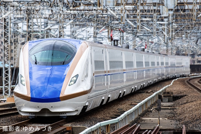 【JR東】E7系F22編成新幹線総合車両センター出場回送(202404)を不明で撮影した写真
