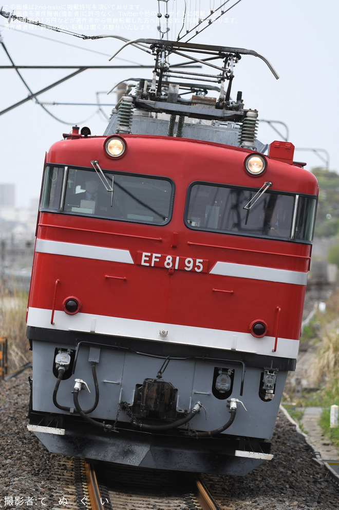 【JR東】EF81-95使用の神立試単を天王台駅で撮影した写真