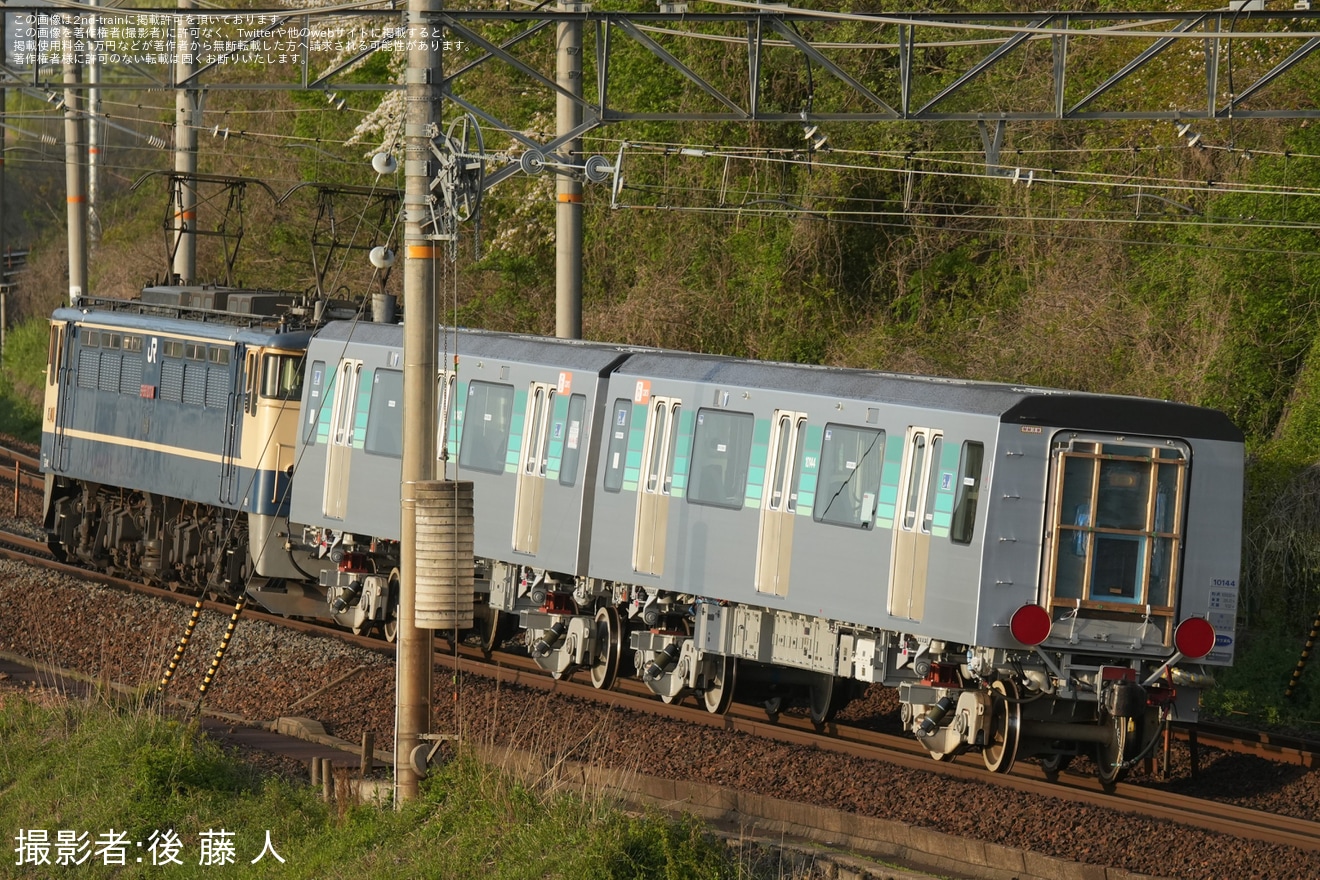 【横市交】10000形(10141F) 中間車増結用2両出場甲種輸送の拡大写真