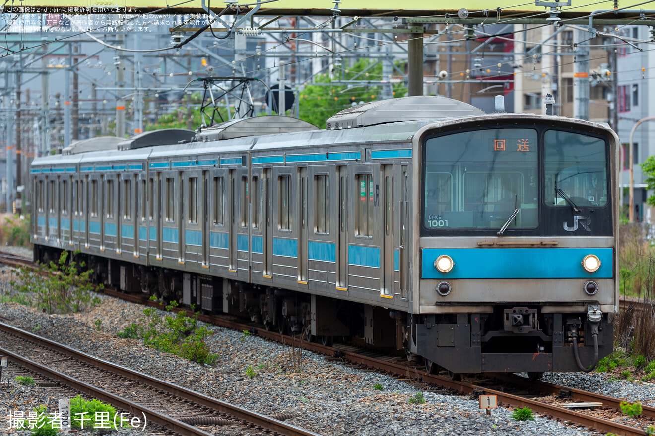 【JR西】205系NE405編成吹田総合車両所本所入場回送の拡大写真