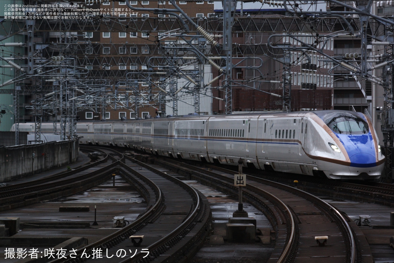 【JR東】E7系F45編成新幹線総合車両センター出場試運転の拡大写真