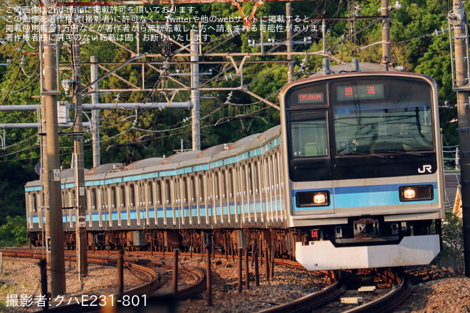 【JR東】E231系ミツK7編成 三鷹車両センターへ回送を日野～豊田間で撮影した写真