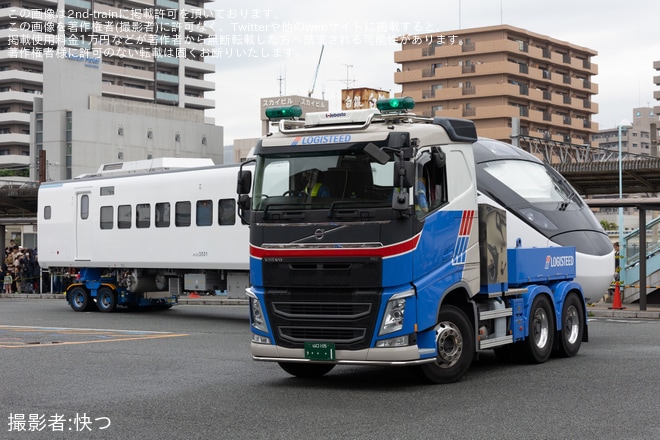 【台鐵】道路を走る鉄道車両見学プロジェクトで下松市内をEMU3000が陸送