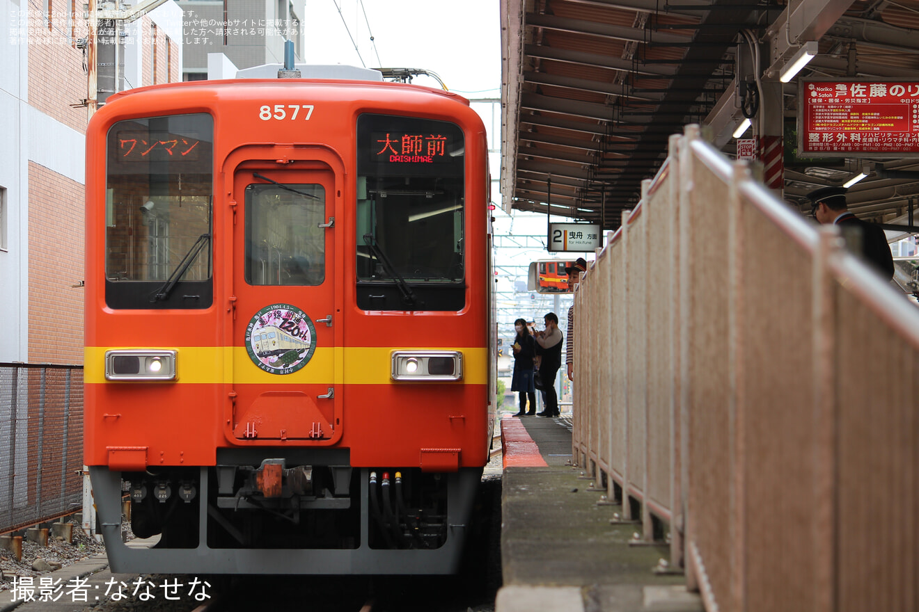 【東武】8000系8577F使用「亀戸線開通120周年記念イベント」開催の拡大写真