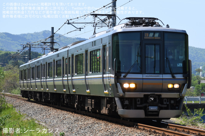 【JR西】舞鶴線普通列車を223系6000番台が代走を綾部～淵垣間で撮影した写真
