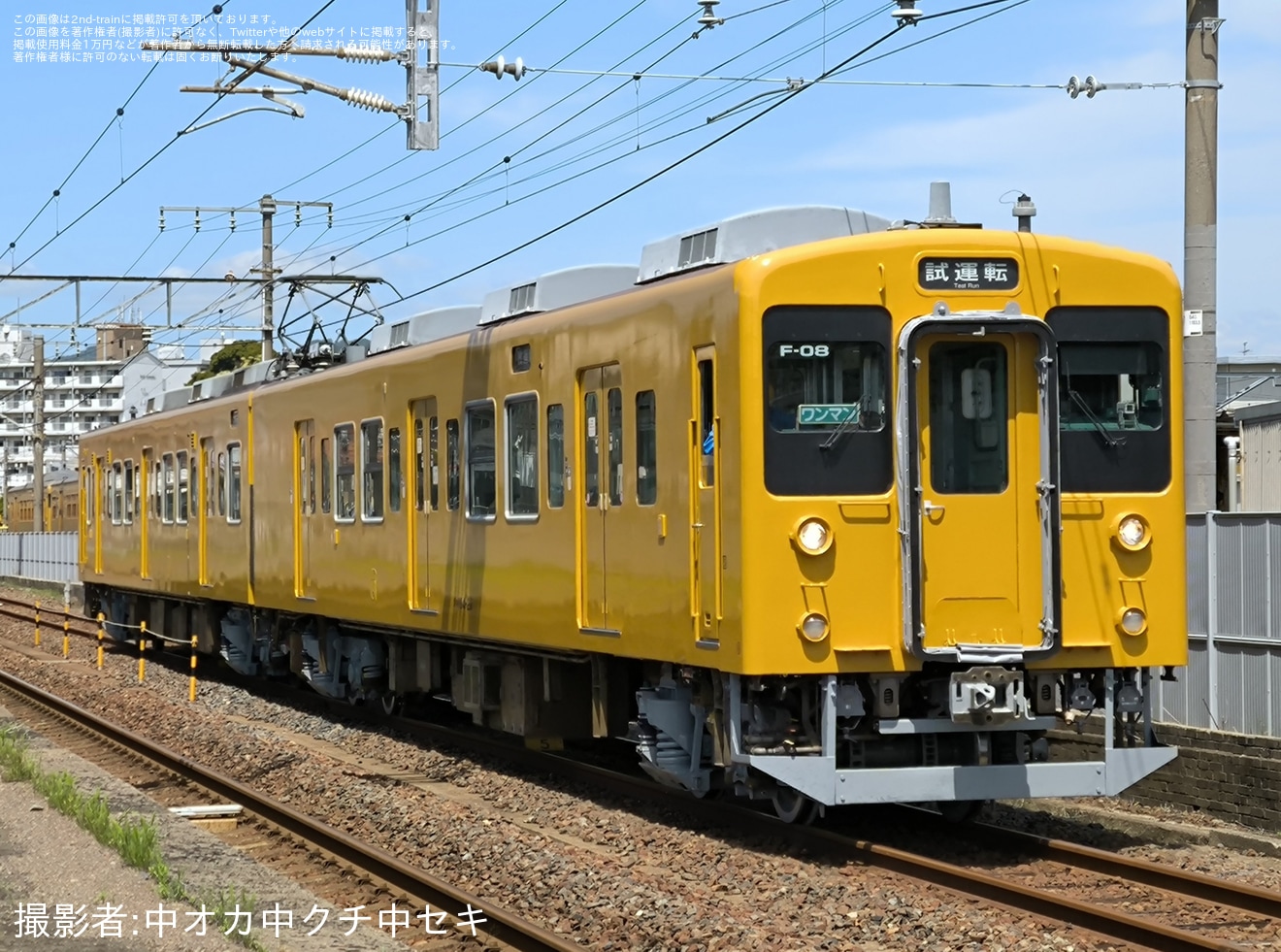 【JR西】105系F-08編成下関総合車両所本所構内試運転の拡大写真