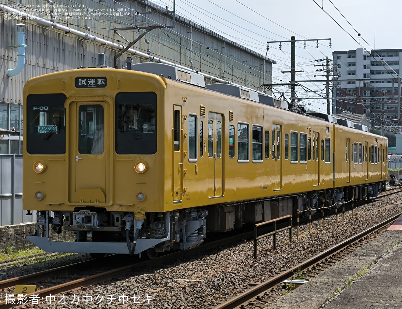 【JR西】105系F-08編成下関総合車両所本所構内試運転の拡大写真