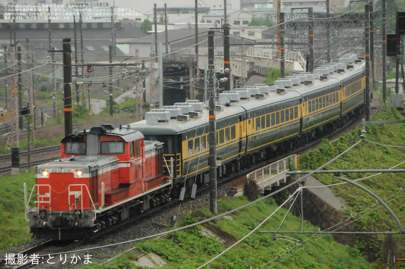 【JR西】DD51+14系サロンカーなにわを使用した網干訓練が運転されるの拡大写真