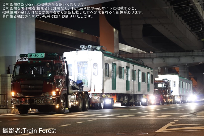 【京都市交】20系2136F竹田車両基地搬入陸送を不明で撮影した写真