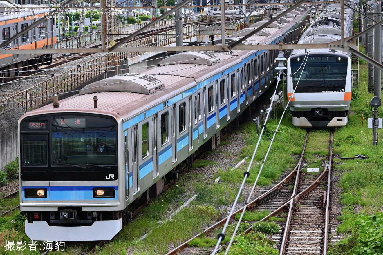 【JR東】E231系ミツK5編成豊田車両センターへ回送の拡大写真