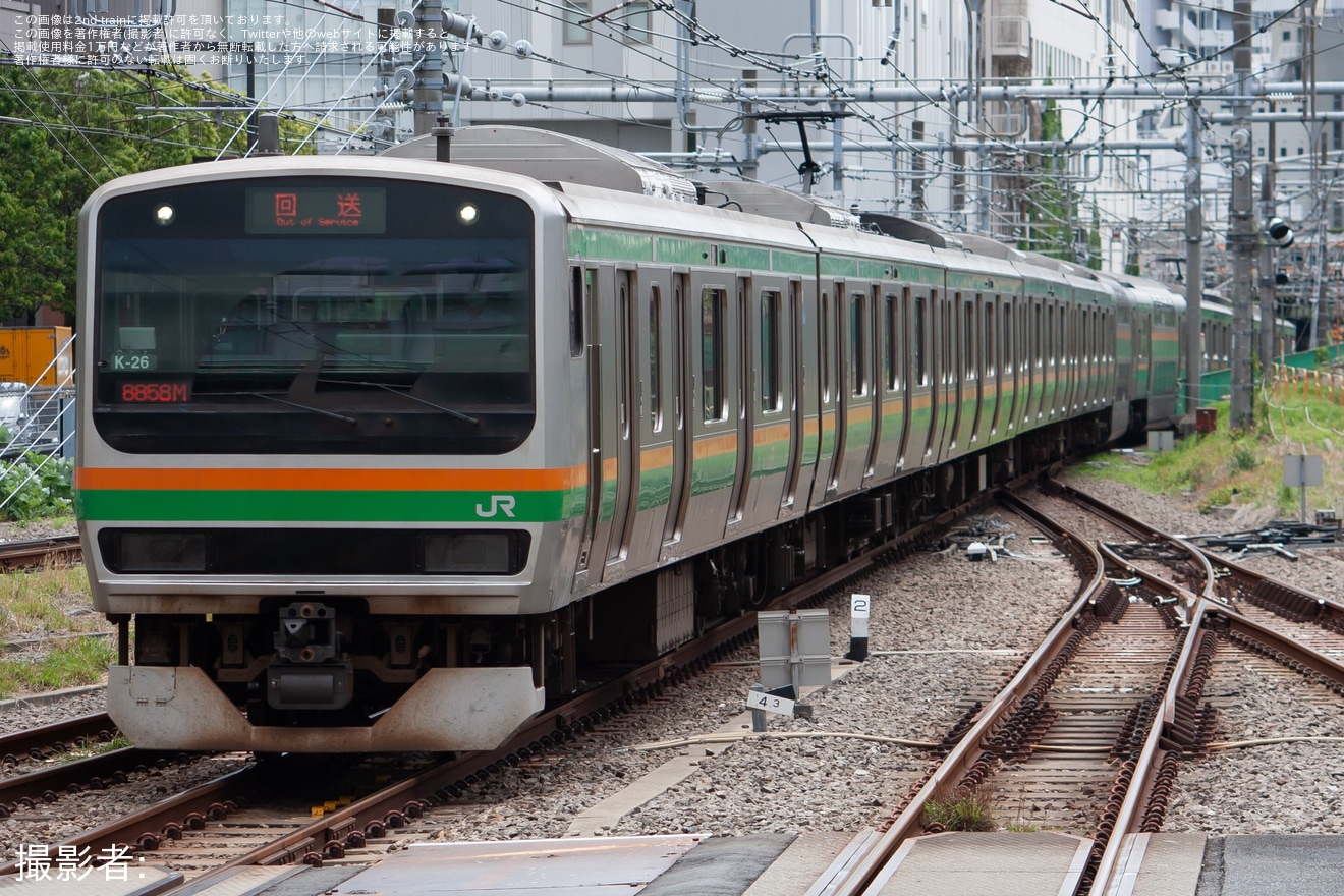 【JR東】E231系K-26編成大宮総合車両センター入場回送の拡大写真