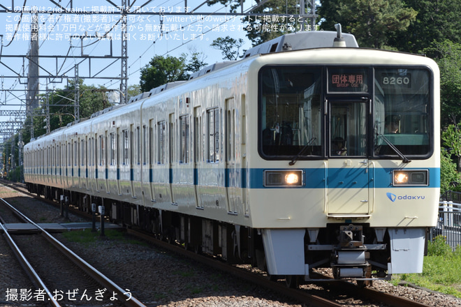【小田急】8000形8260F(8260×6)団体専用列車を六会日大前駅で撮影した写真