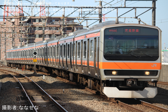 【JR東】東京メトロ東西線区間運休に伴う武蔵野線臨時列車を西船橋駅で撮影した写真
